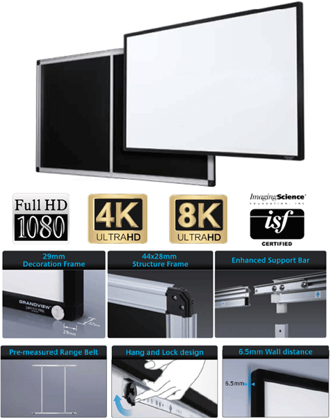 Grandview Edge 4K Ultra-Narrow Bezel Frame Projection Screen