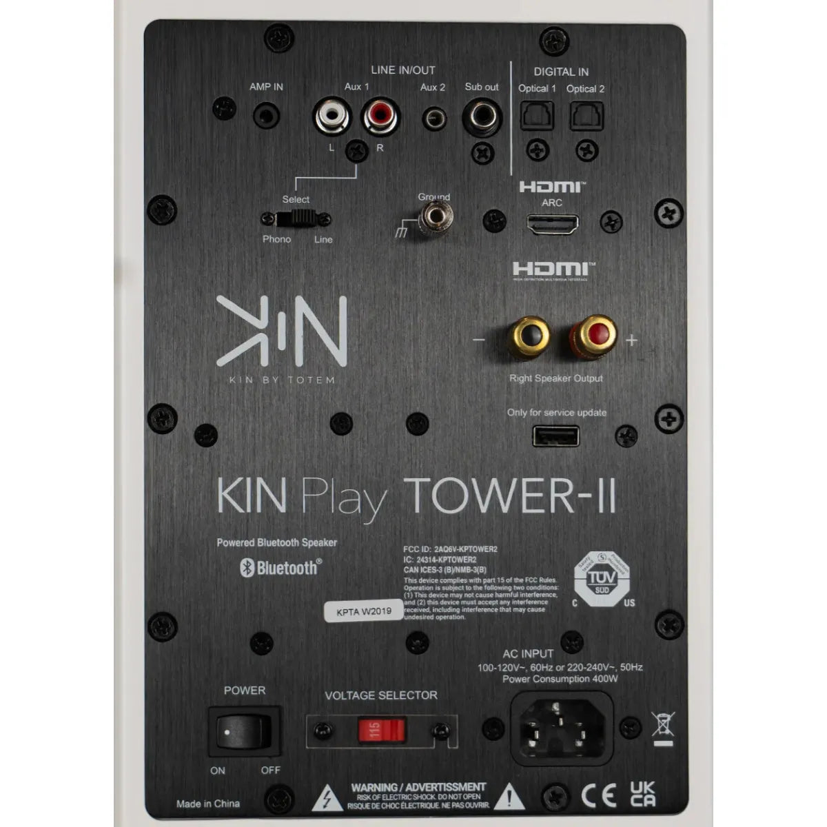 Totem KIN PLAY TOWER II Bluetooth Powered Tower Speakers Hdmi Arc (Pair)